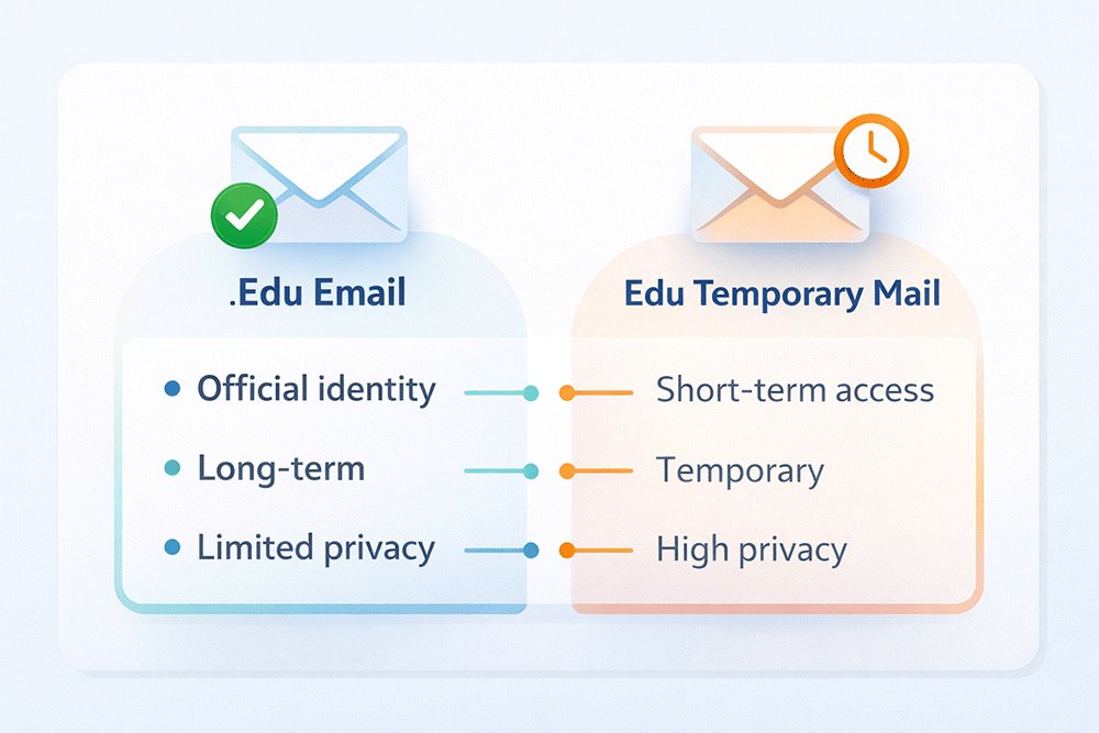 Edu temporary mail concept diagram for students