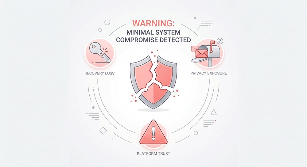 Risks of temporary email including account loss, inbox exposure, and trust limitations