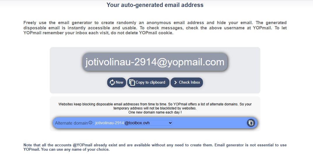 YOPmail 電子郵件產生器