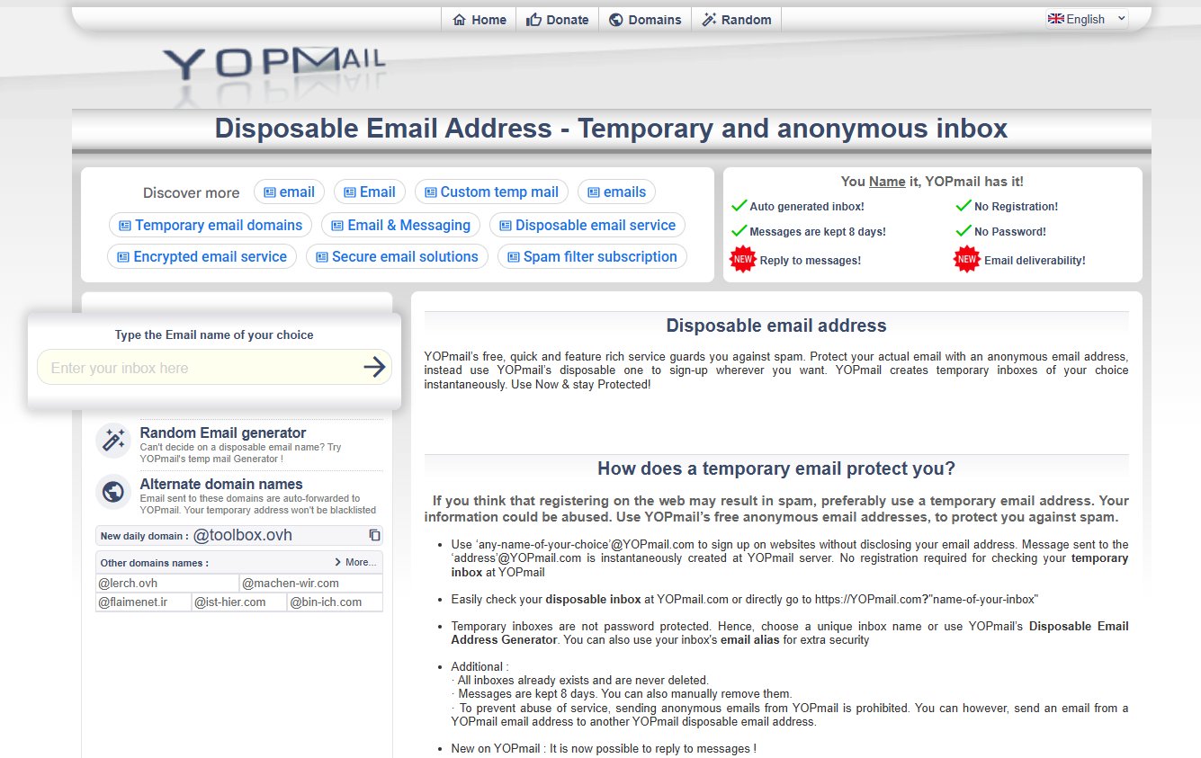 YOPmail 首頁