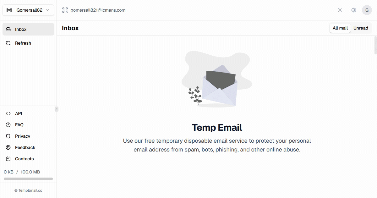Free Temp Mail - Disposable Temporary Email | TempEmail.cc